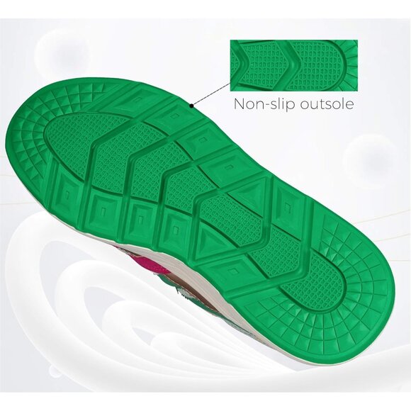 Brand New Women Fuchsia/Green Polyurethane Chunky Fashion Sneakers Leopard - Picture 5 of 9